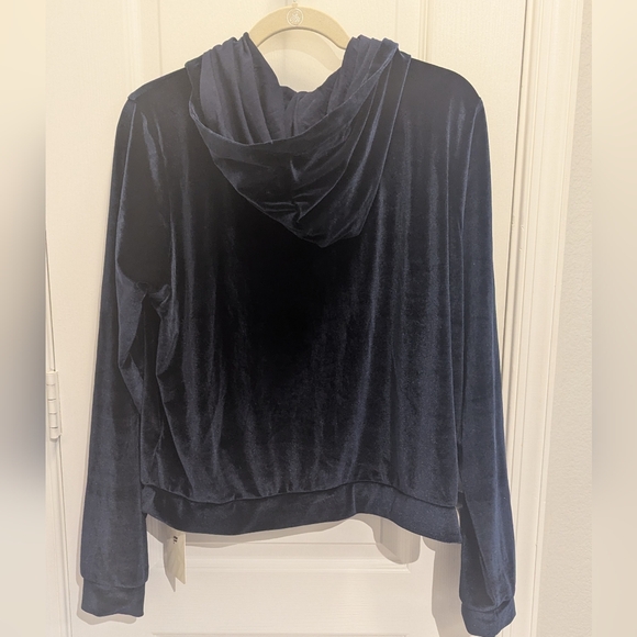 Fabletics‎ Donna Plush Velour Hoodie Deep Navy Relaxed Fit XL - Picture 6 of 7